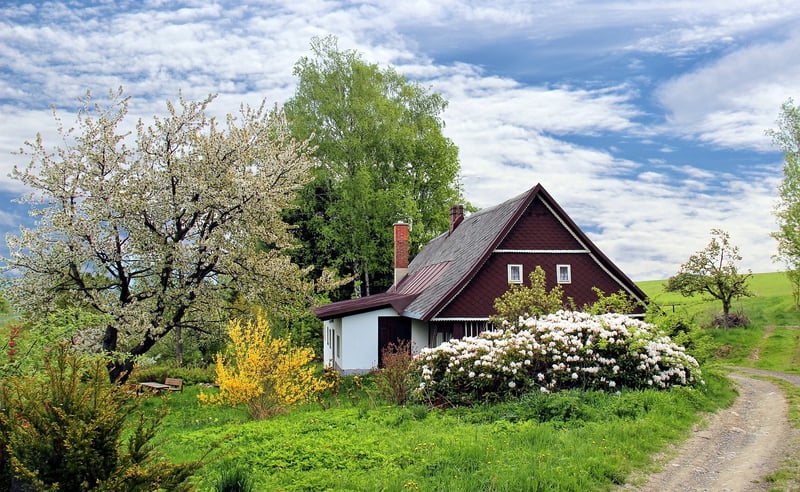 Garden with architectural details